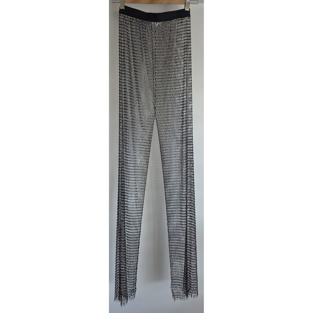 Mistress Rocks Pants Size S Black Party Festival Rave Sheer Rhinestones